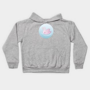 Swan flowers pink Kids Hoodie